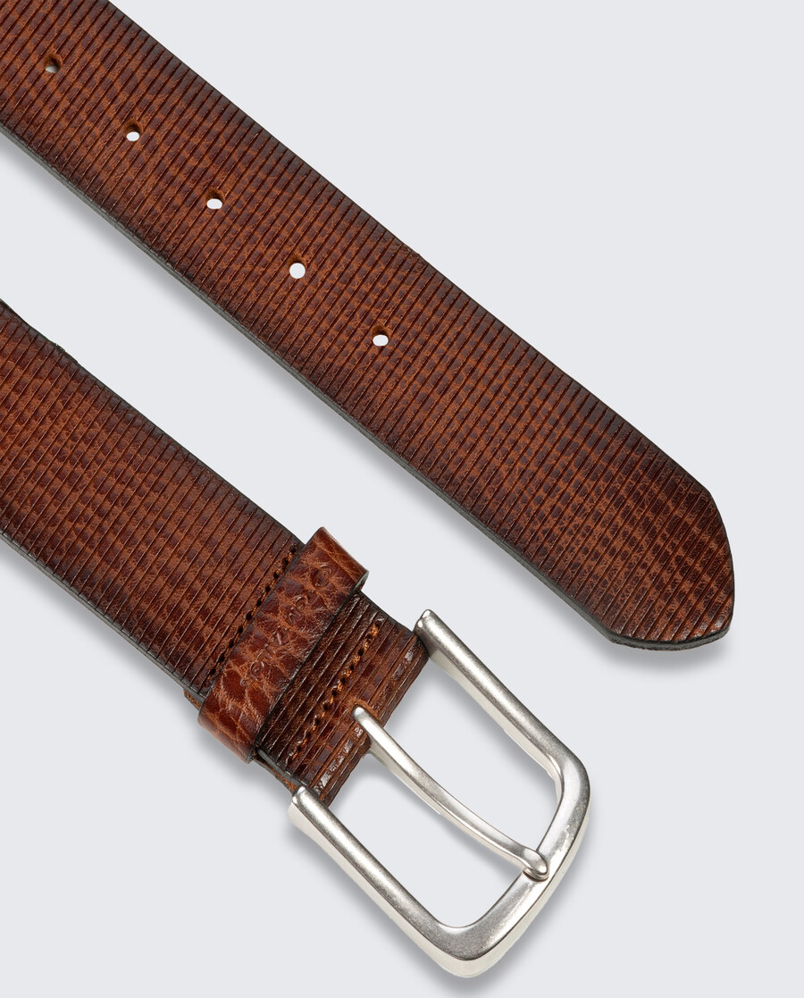 cintura in pelle ttroy con fibbia arrotondata