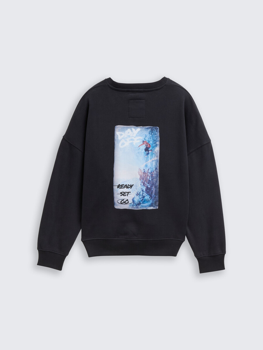 felpa oversize con stampa sul retro
