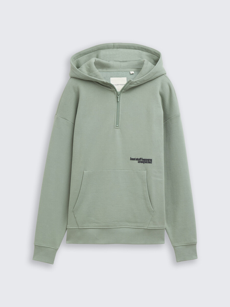 felpa oversize con cappuccio e cerniera