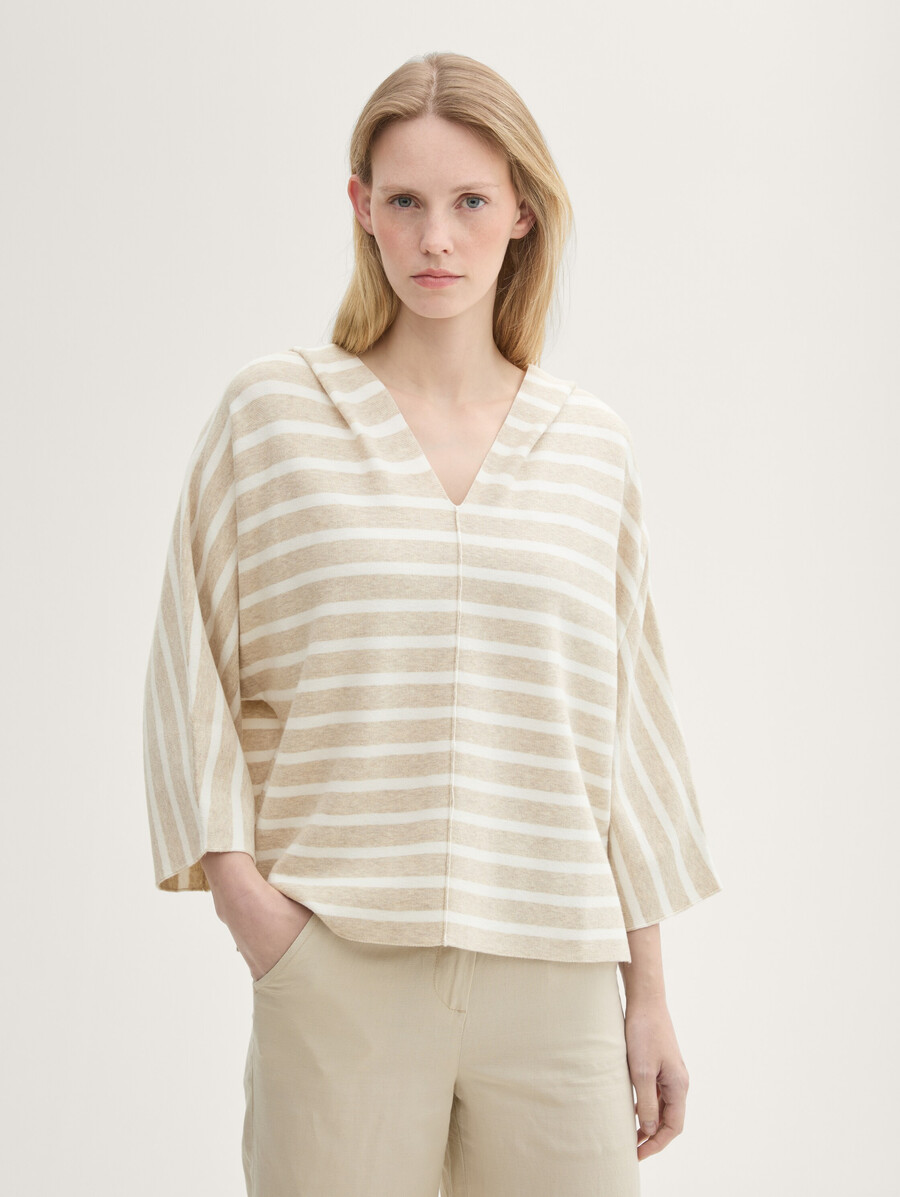 maglione lavorato a maglia con cappuccio dalla vestibilità ampia