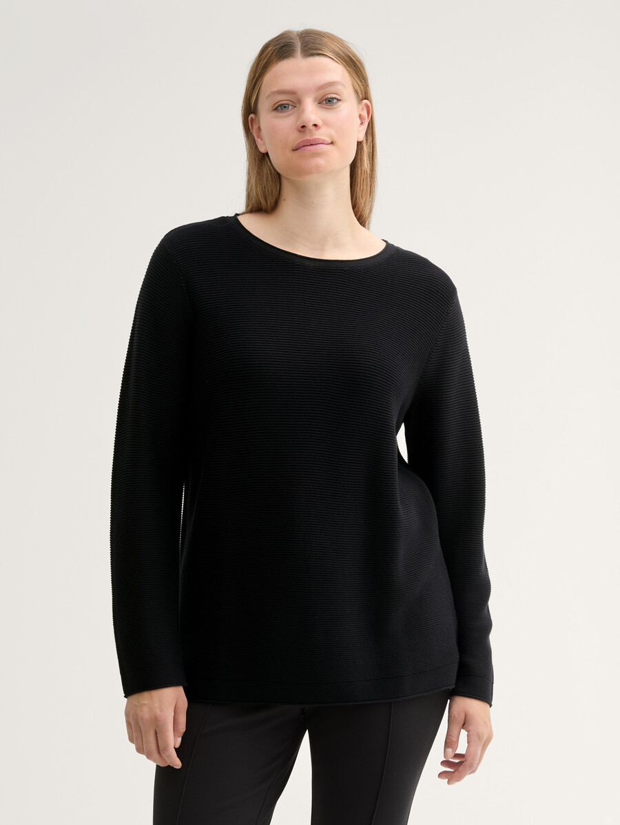 taglie forti - maglione lavorato a maglia in cotone biologico