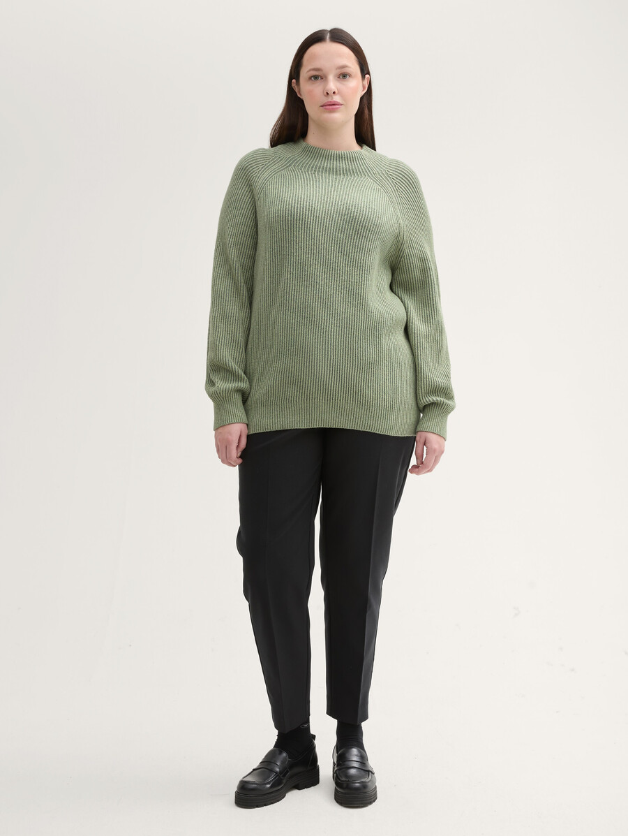 taglie forti - maglione lavorato a maglia con collo alto