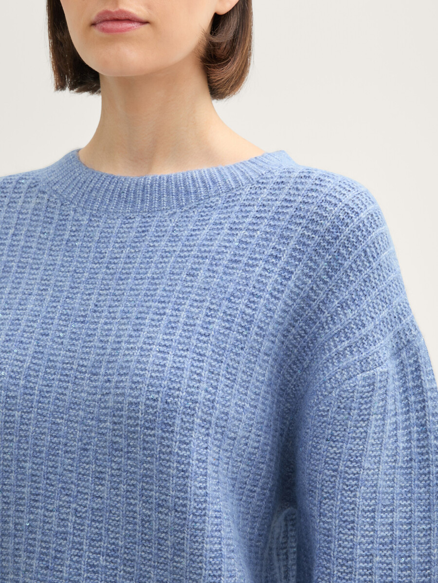 maglione lavorato a maglia con paillettes