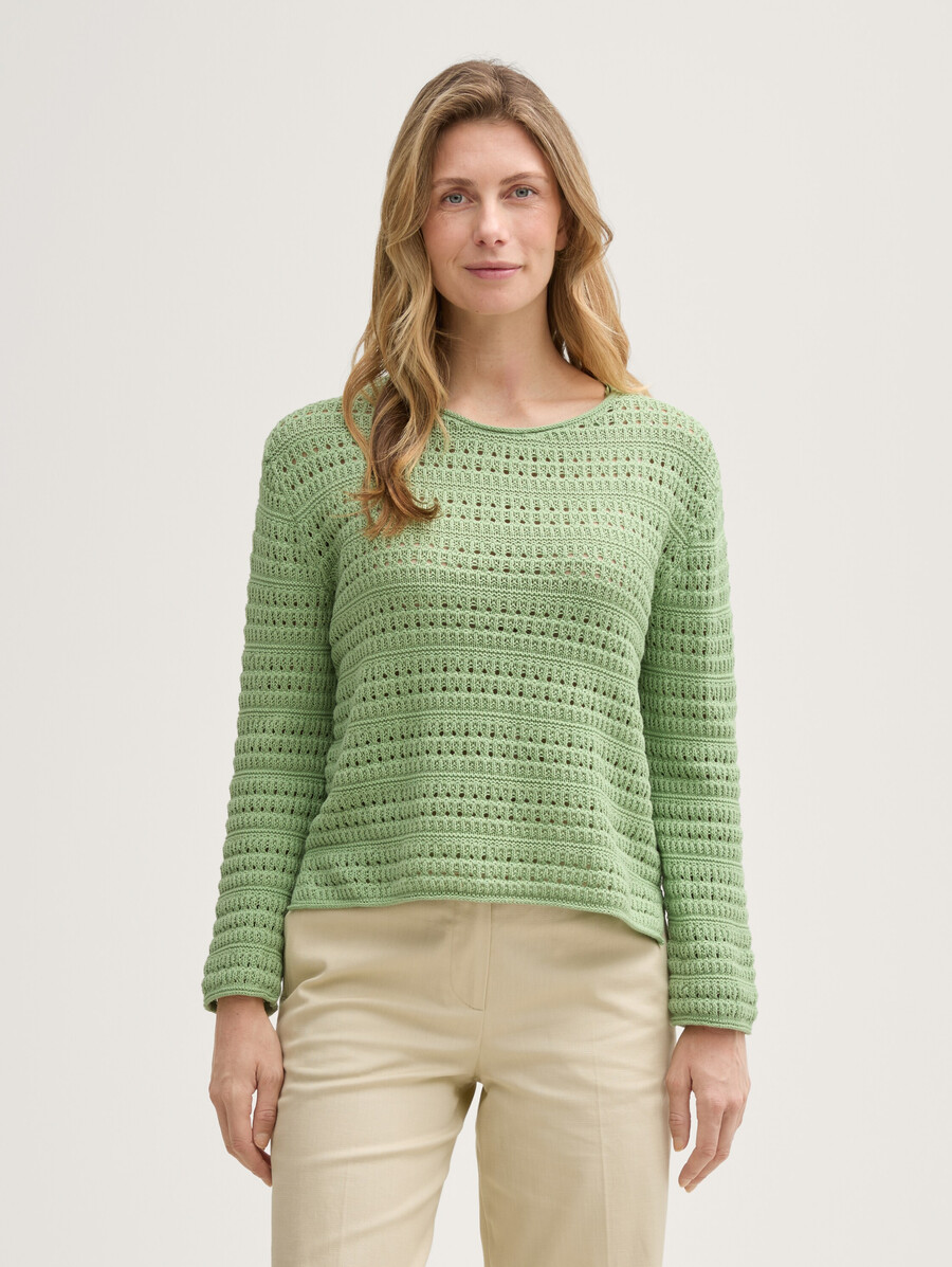 maglione lavorato a maglia in cotone biologico