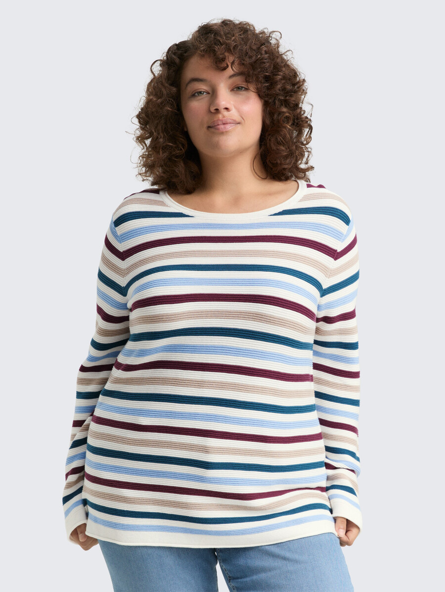 taglie forti - maglione lavorato a maglia in cotone biologico