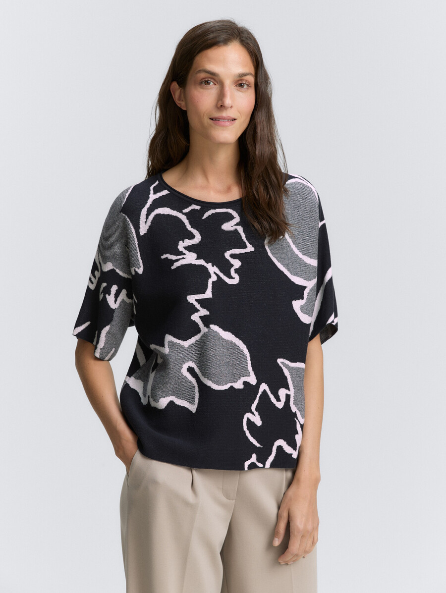 maglione lavorato a maglia ampio con motivo