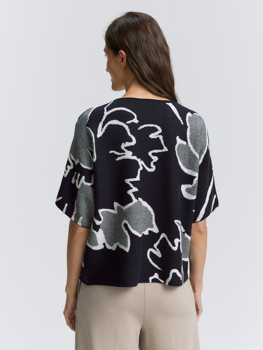 maglione lavorato a maglia ampio con motivo