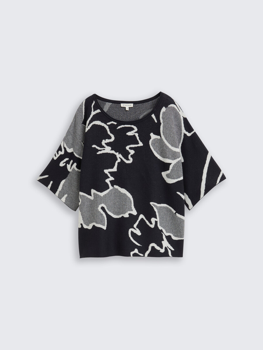 maglione lavorato a maglia ampio con motivo