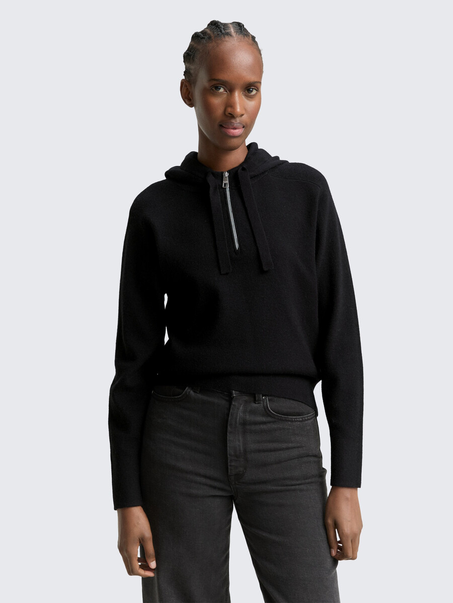maglione con cappuccio e cerniera