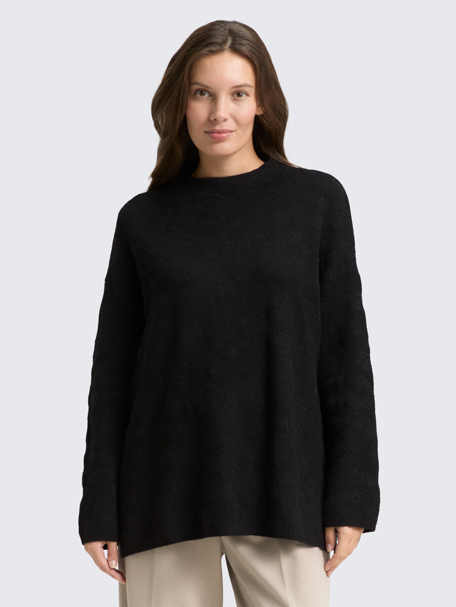 maglione oversize in maglia con effetto glitter