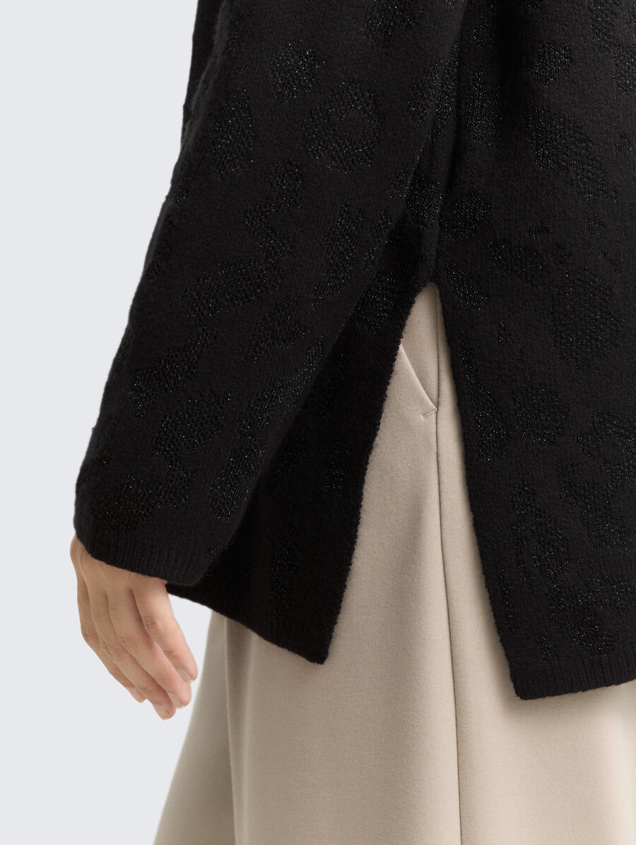 maglione oversize in maglia con effetto glitter