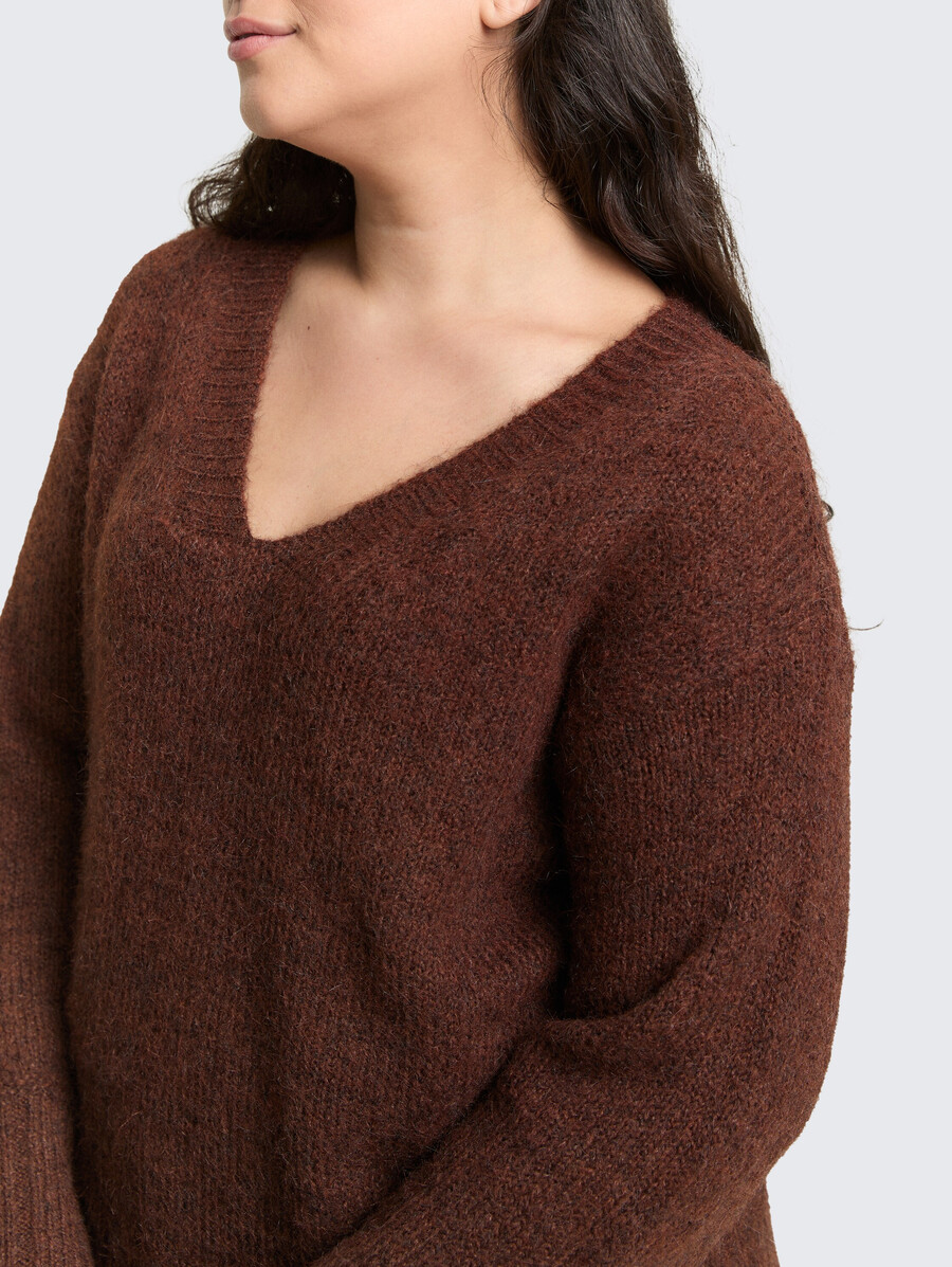 taglie forti - maglione lavorato a maglia con vestibilità ampia e contenuto di lana