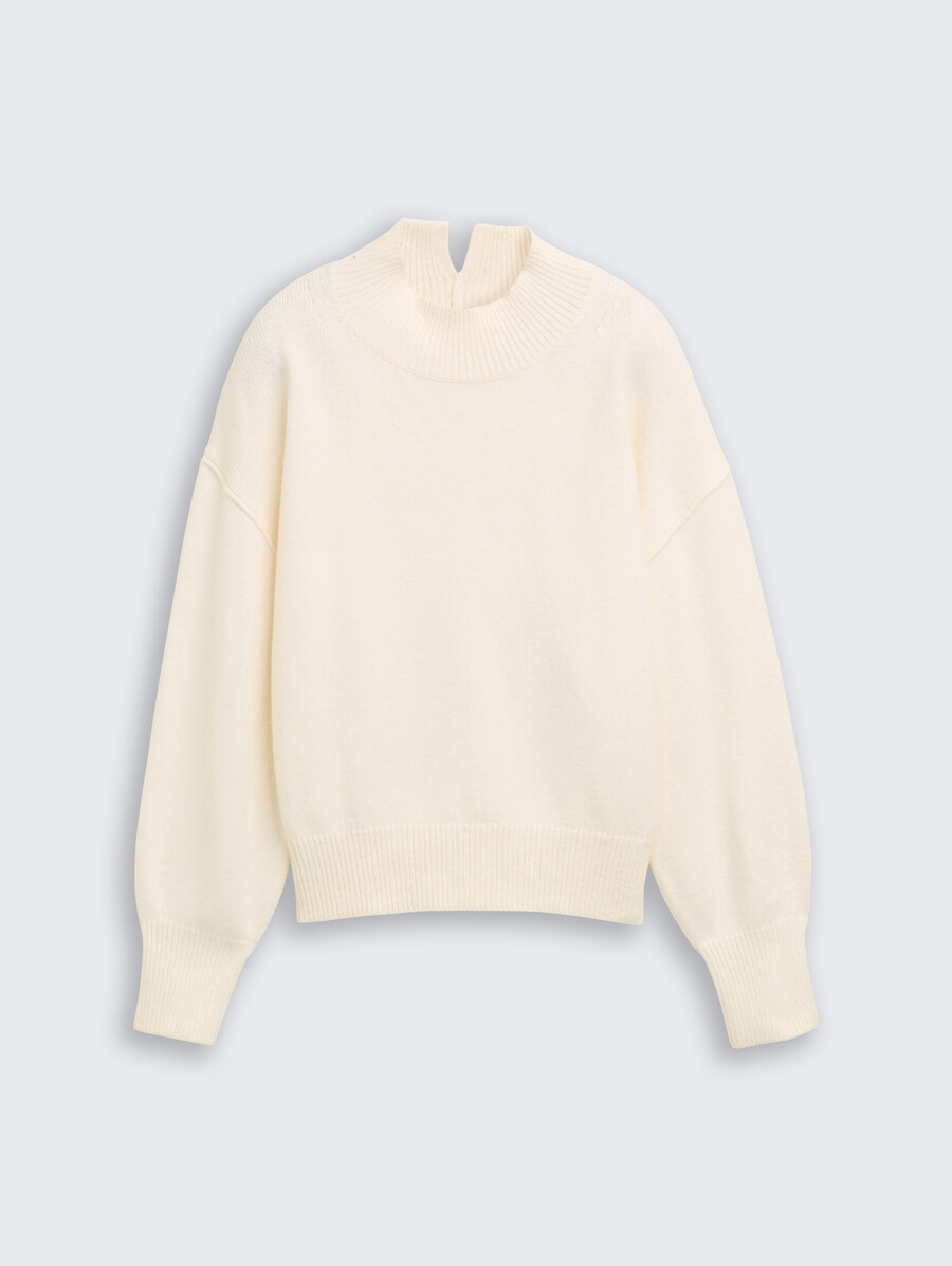 maglione oversize lavorato a maglia con collo alto