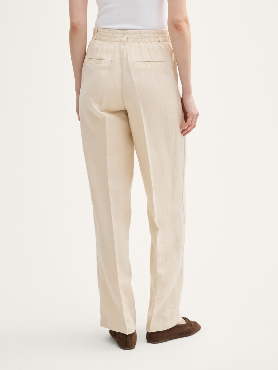 pantaloni a gamba larga ttlea con contenuto di lino