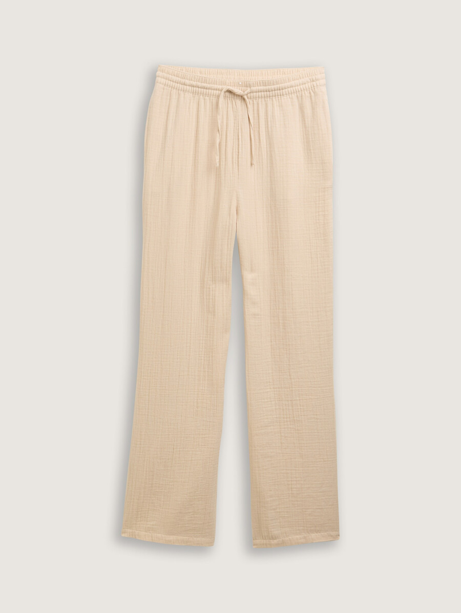 pantaloni dritti in mussola