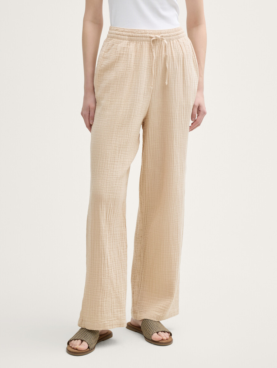 pantaloni dritti in mussola