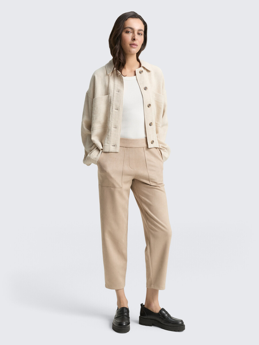 pantaloni larghi in effetto scamosciato