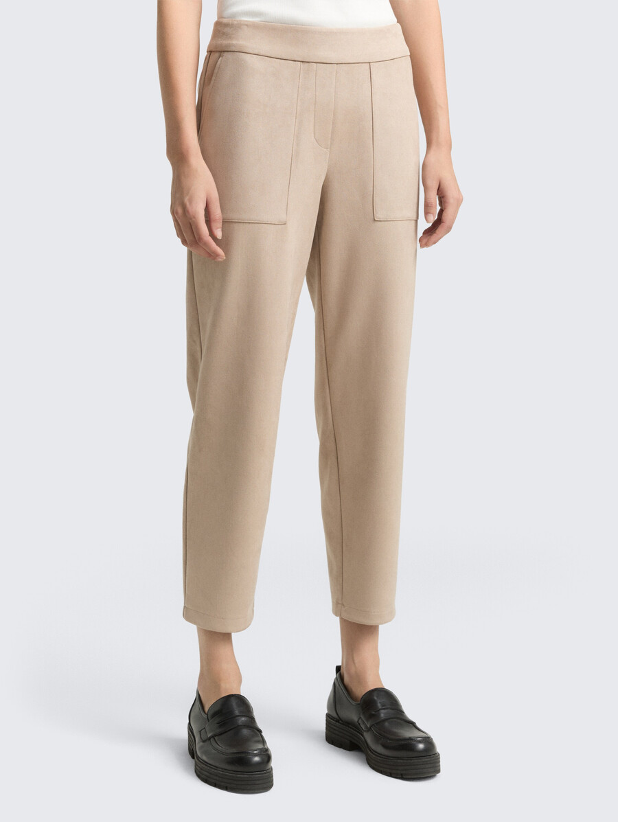 pantaloni larghi in effetto scamosciato