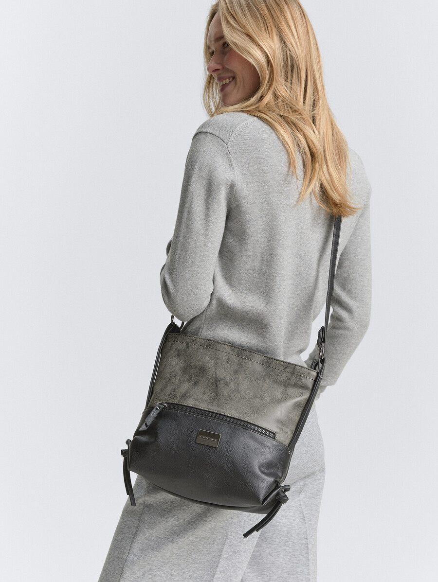 borsa a tracolla ttelin m con mix di materiali