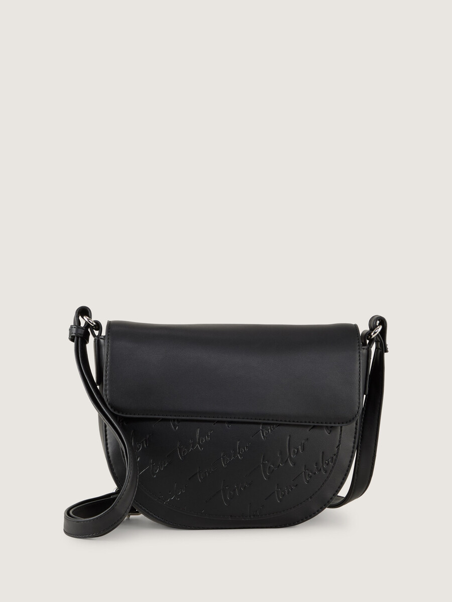 borsa a tracolla ttwendi con patta e logo in rilievo
