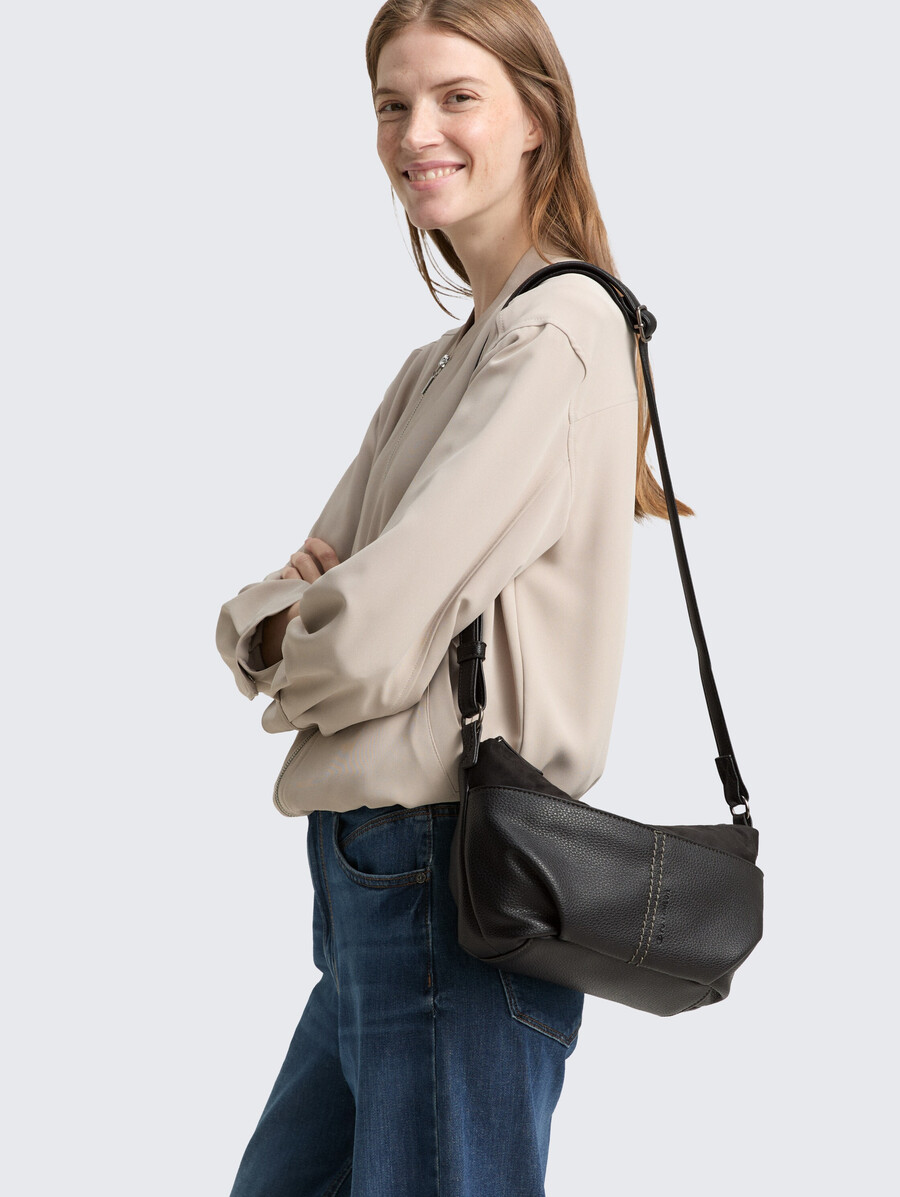 borsa a tracolla ttmiha con mix di materiali