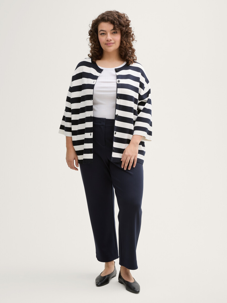 taglie forti - cardigan con motivo a righe