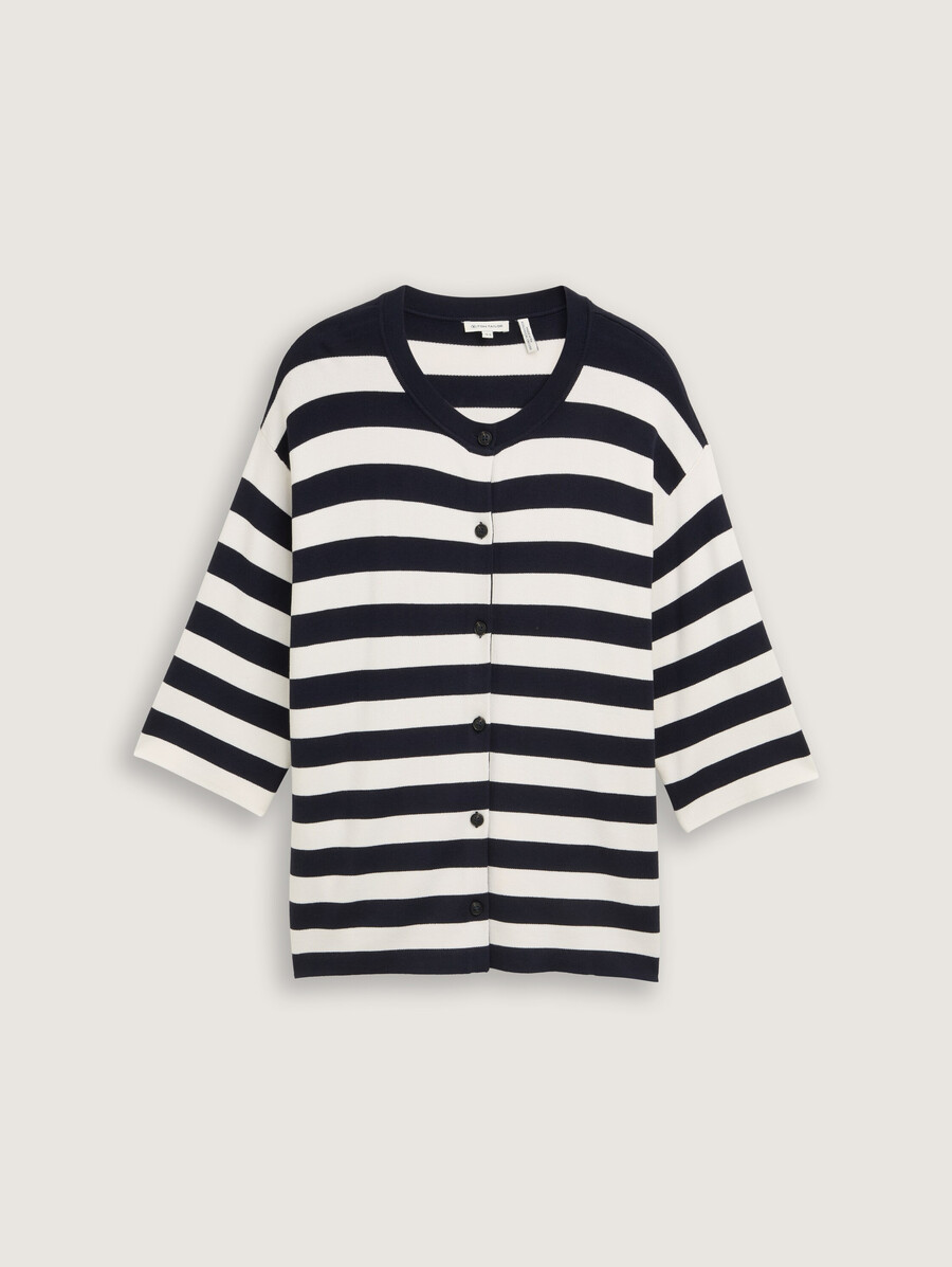 taglie forti - cardigan con motivo a righe