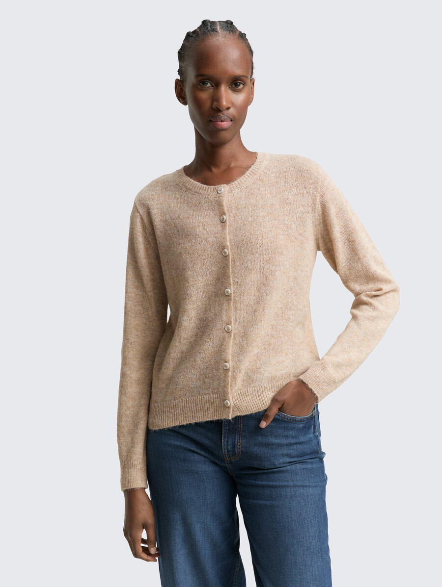 cardigan con scollo rotondo