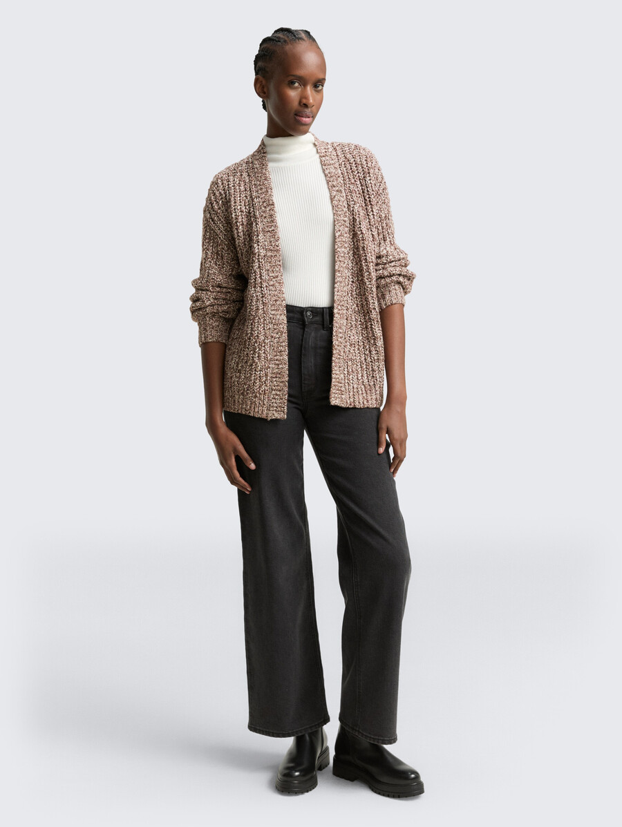 cardigan dalla vestibilità comoda in look mélange
