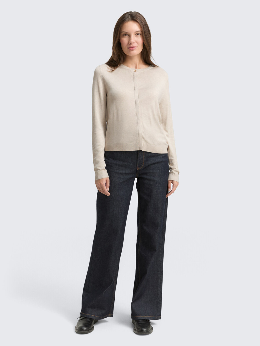 cardigan con abbottonatura nascosta