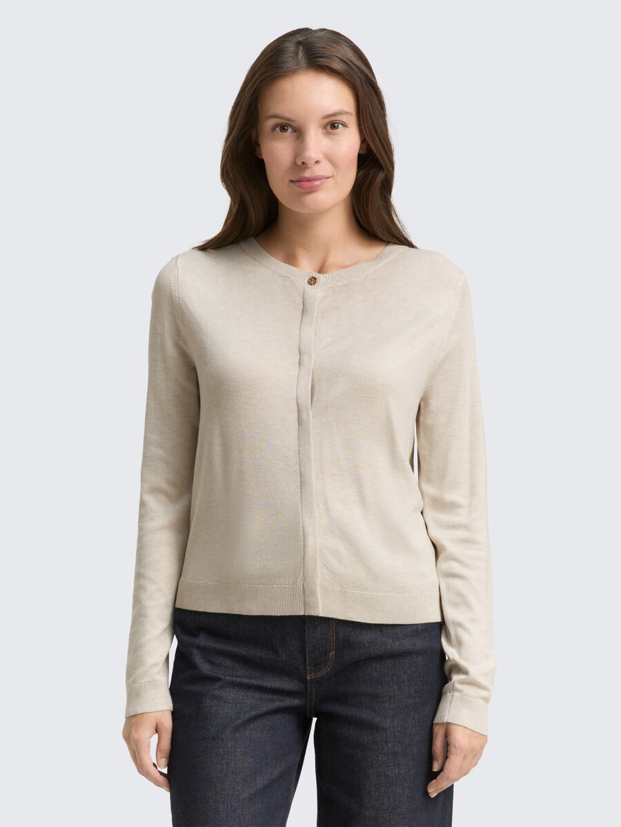 cardigan con abbottonatura nascosta