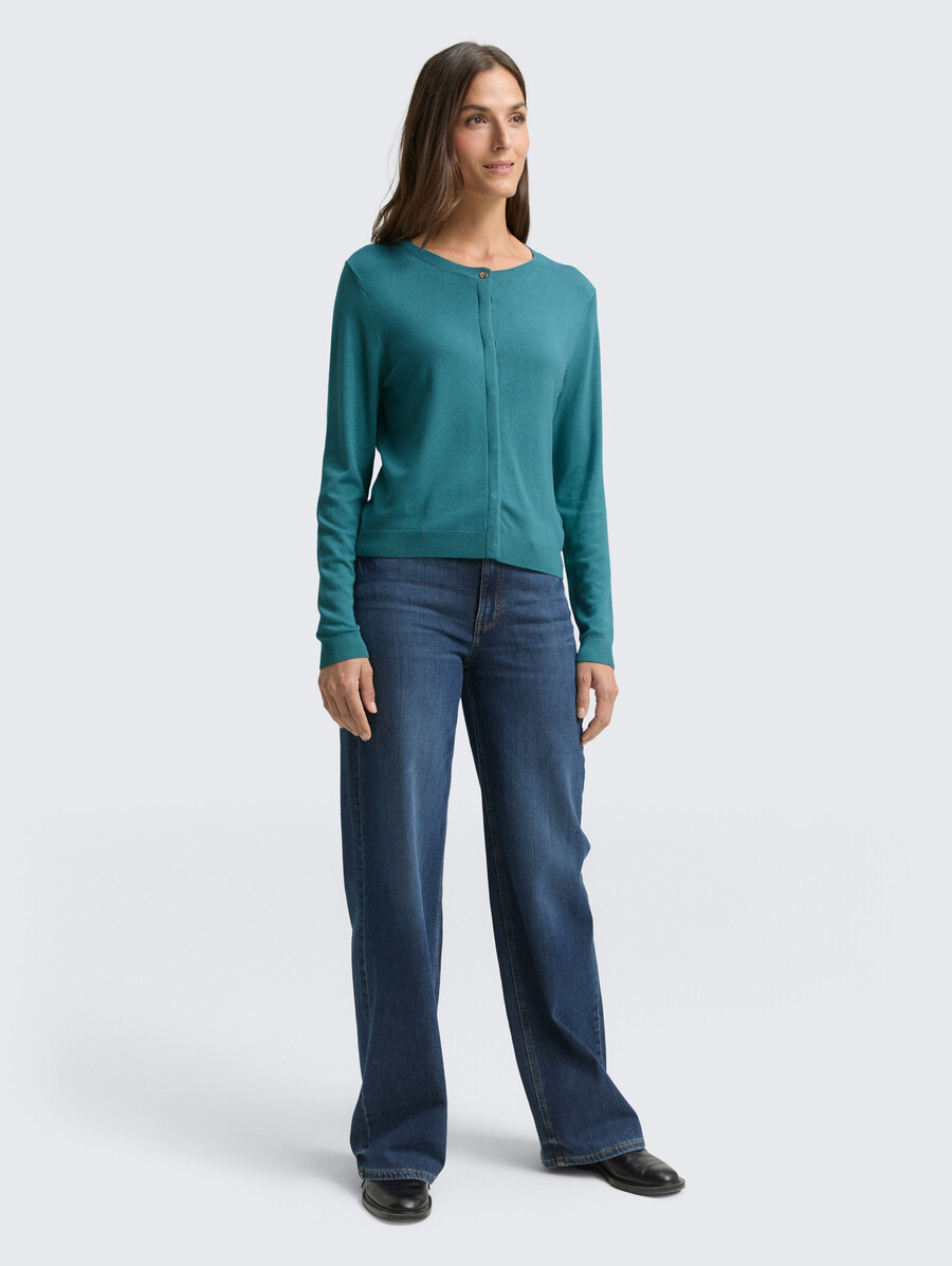 cardigan con abbottonatura nascosta
