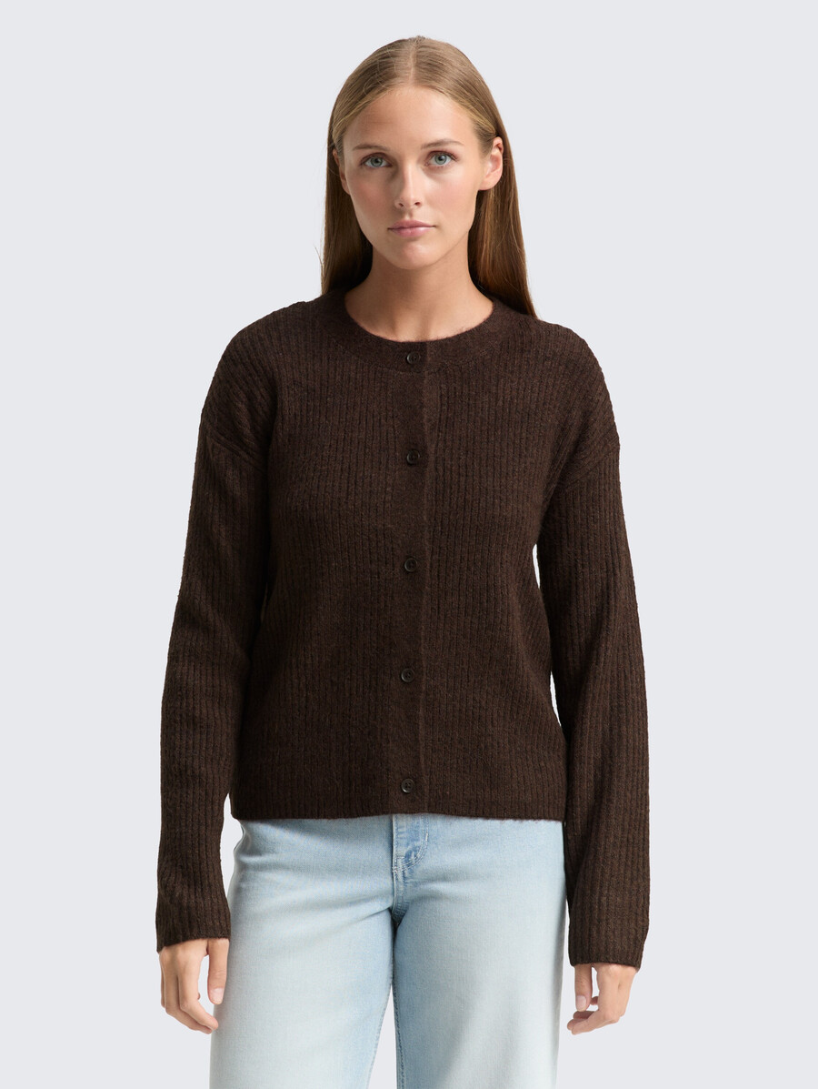 cardigan comodo con scollo rotondo