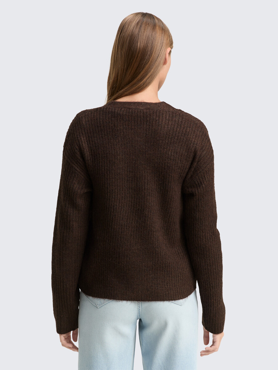 cardigan comodo con scollo rotondo