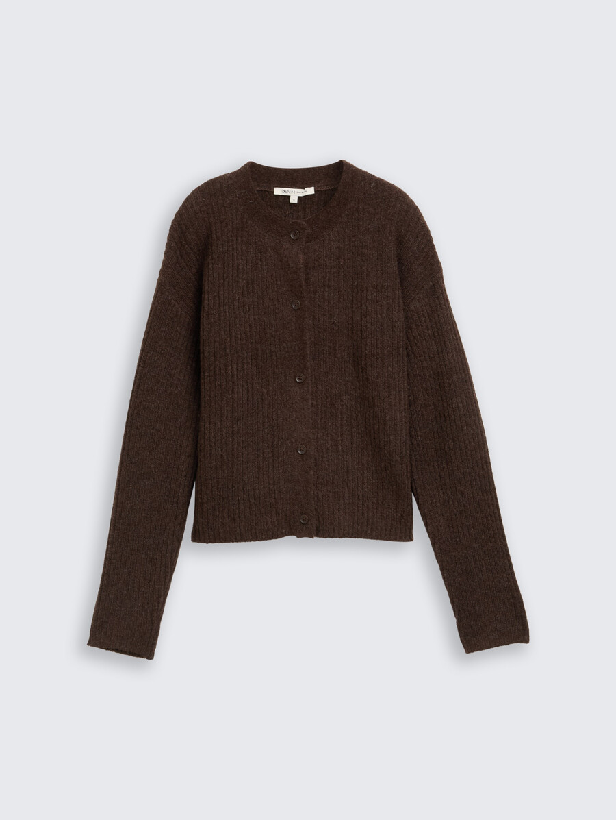 cardigan comodo con scollo rotondo