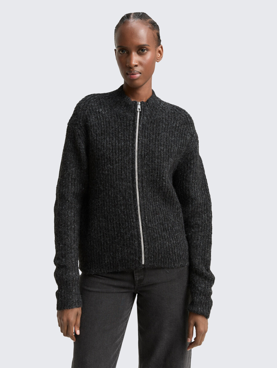 cardigan con cerniera