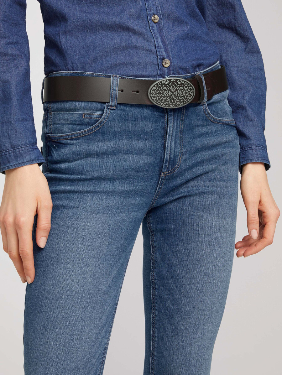 cintura in pelle tttaylor con fibbia