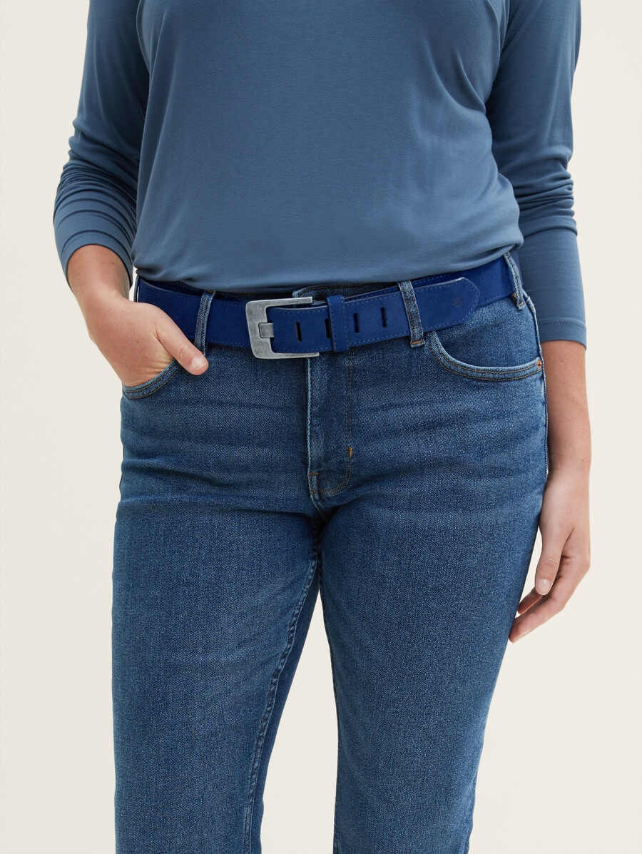 ttlucy plus size - cintura in pelle scamosciata con fibbia ad ardiglione quadrata