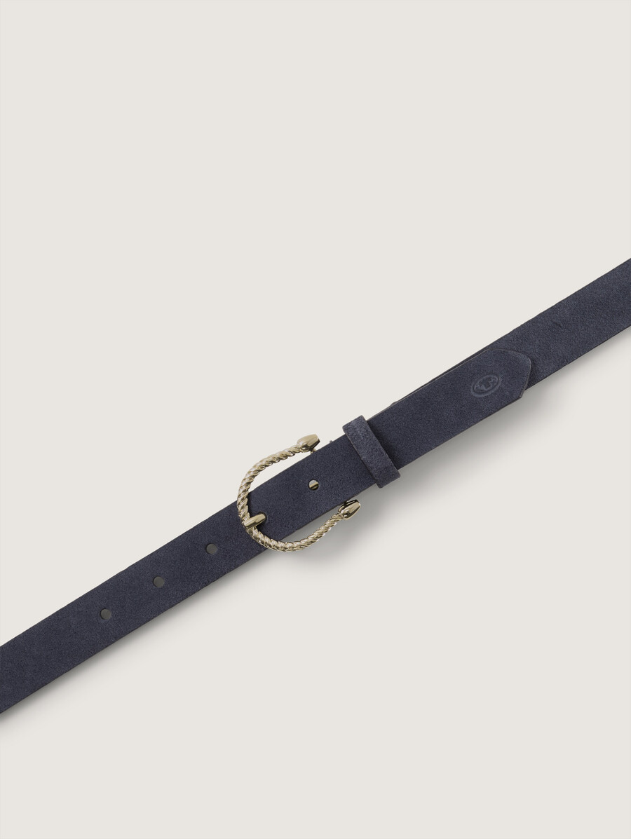 cintura stretta in pelle scamosciata ttelaine con fibbia ad ardiglione arrotondata