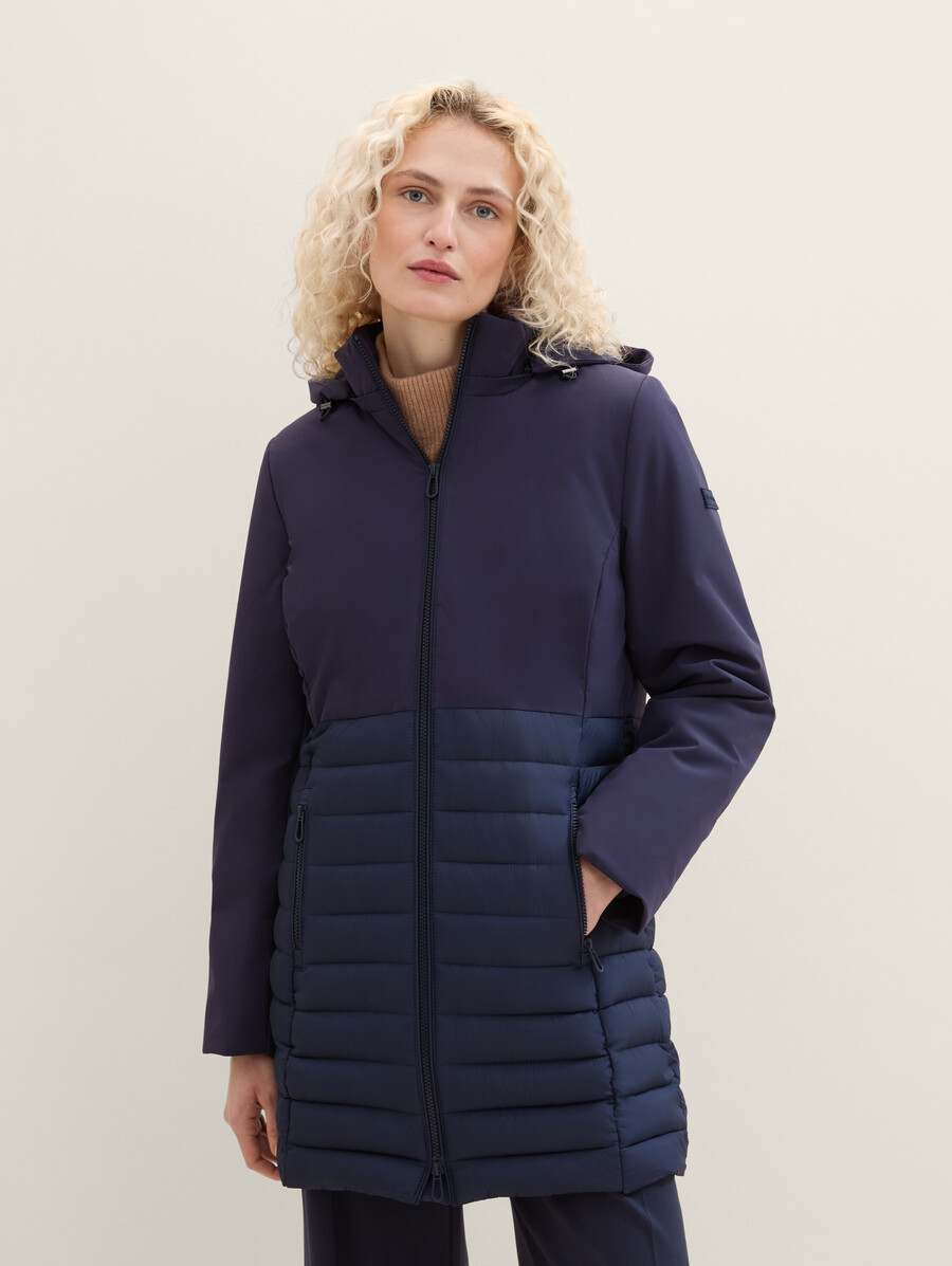 cappotto ibrido con cappuccio