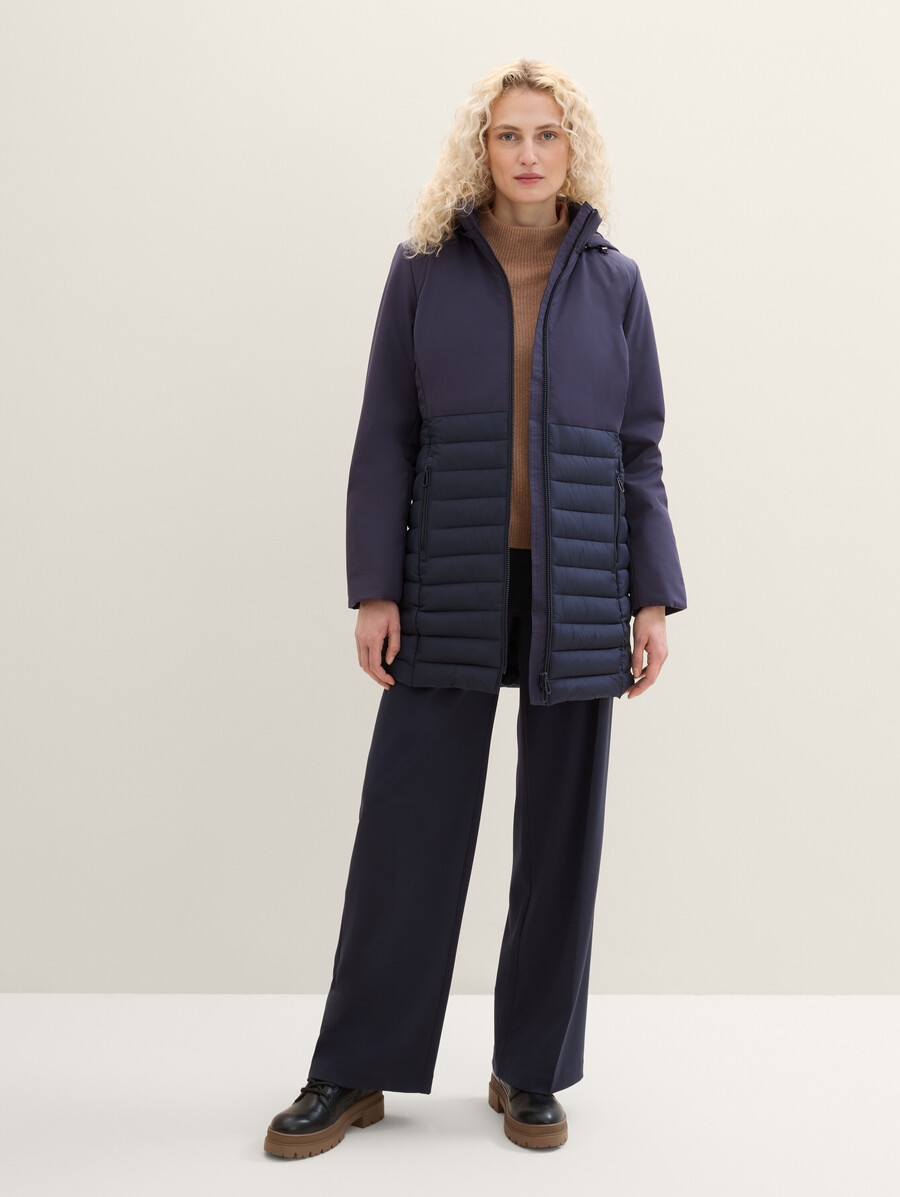 cappotto ibrido con cappuccio