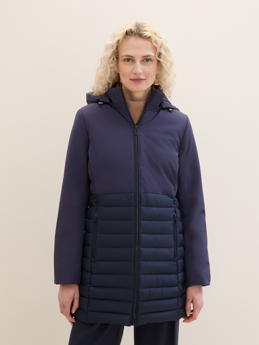 cappotto ibrido con cappuccio