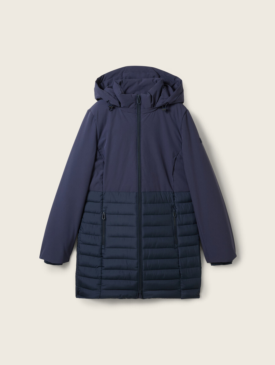 cappotto ibrido con cappuccio