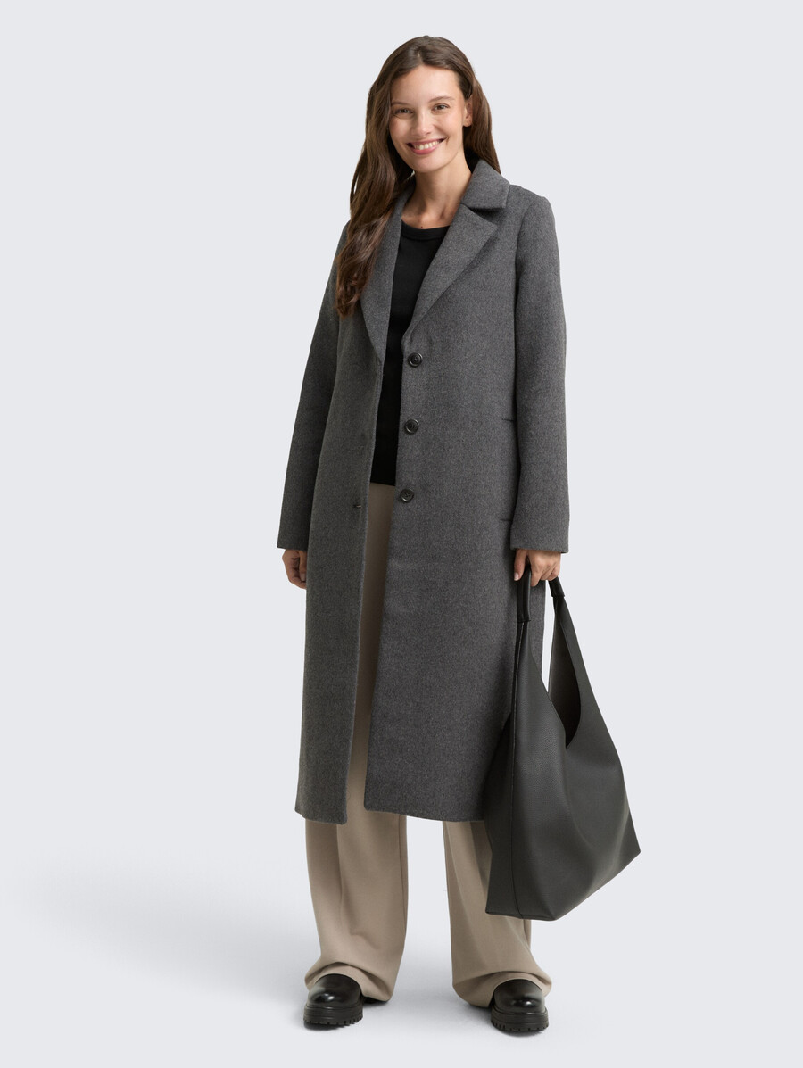 cappotto di lana con cintura