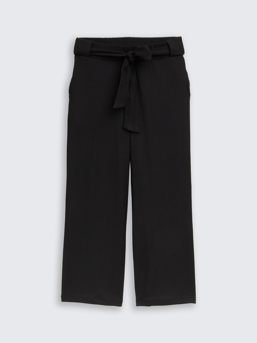 pantaloni culotte a vita alta con cintura annodabile
