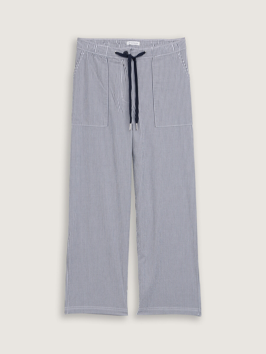 pantaloni culotte in seersucker con coulisse