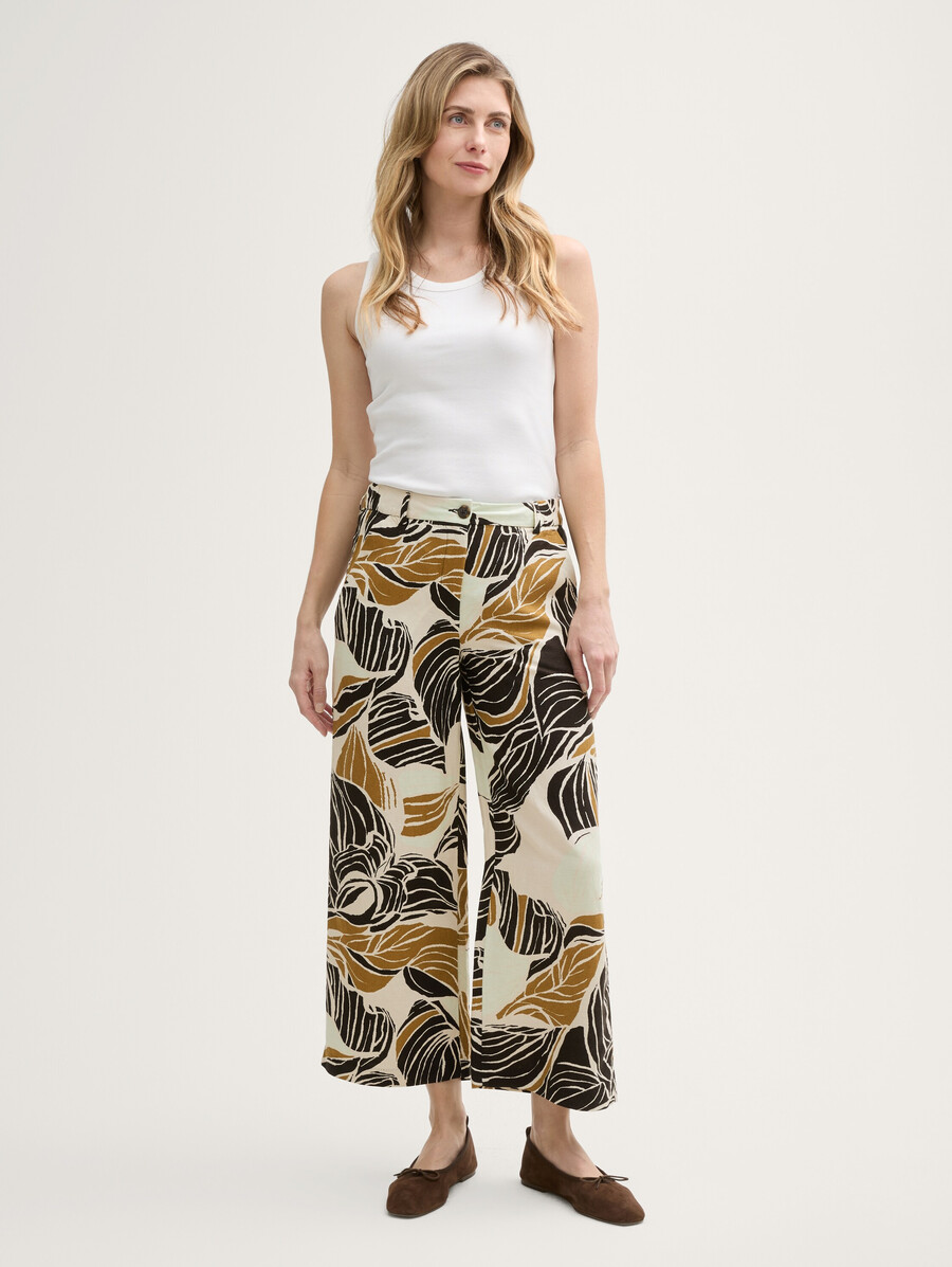 pantaloni culotte con contenuto di lino