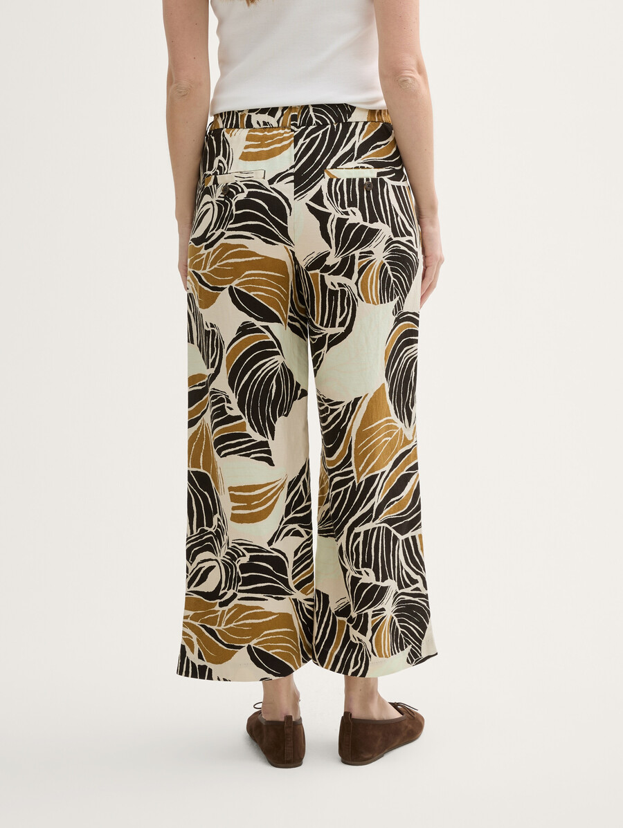 pantaloni culotte con contenuto di lino