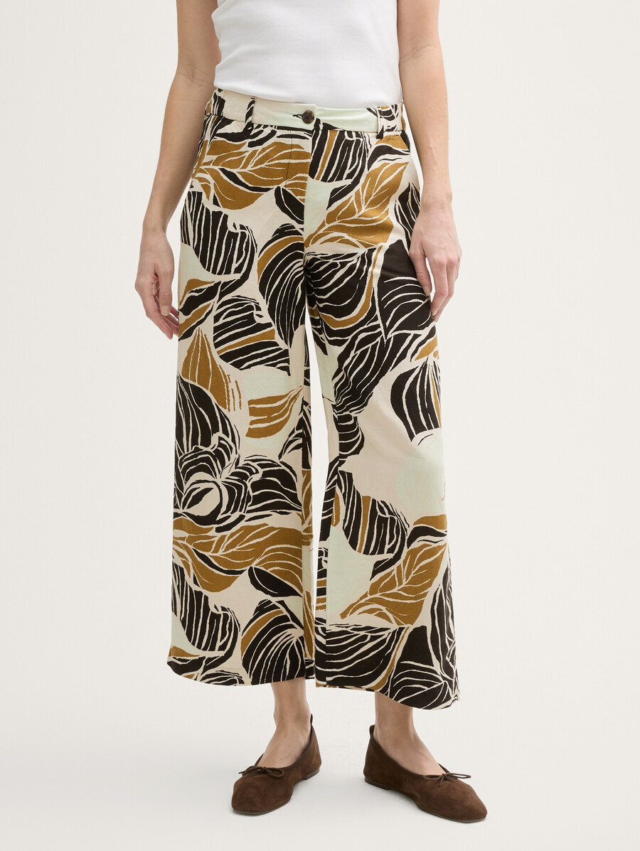 pantaloni culotte con contenuto di lino