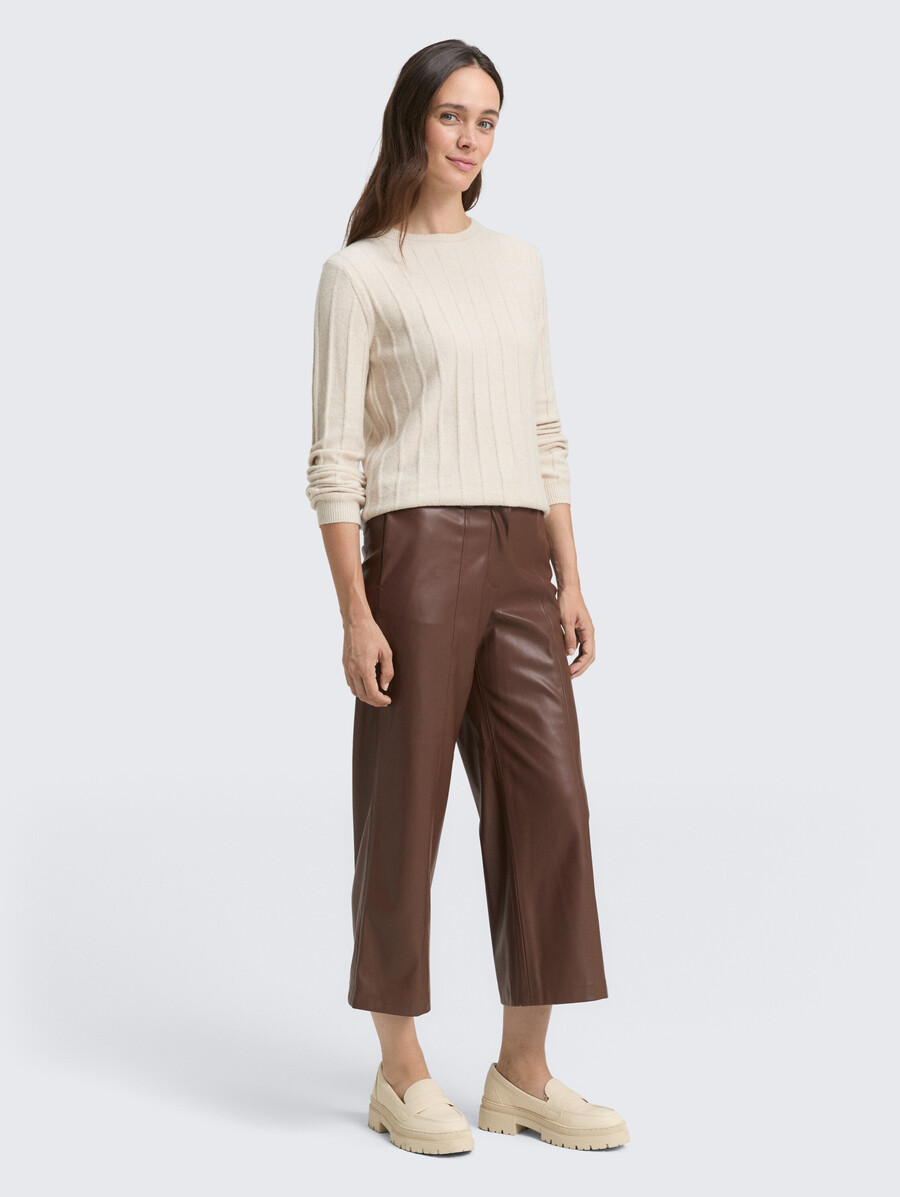 pantaloni culotte in similpelle